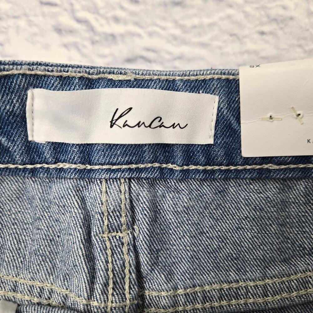 NWT KanCan Bella Denim Skirt Ripped Distressed Fray Hem Light Wash size XS - Picture 9 of 13